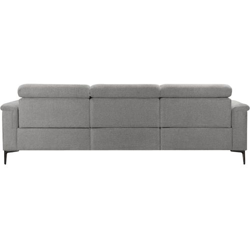 Lund-canapé Chaise Lounge Avec 1 Fauteuil Relax Électrique En Tissu Gris