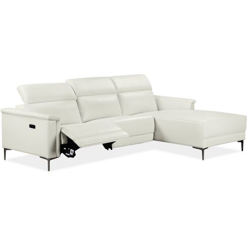 Lund-canapé 3 Places Avec 1 Fauteuil Électrique En Pu Crème