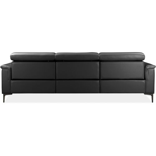 Lund-canapé Chaise Lounge Avec 1 Relax Électrique En Cuir Noir