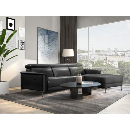 Lund-canapé Chaise Lounge Avec 1 Relax Électrique En Pu Noir