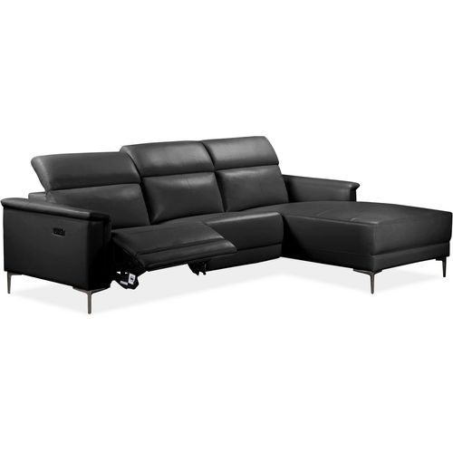 Lund-canapé Chaise Lounge Avec 1 Relax Électrique En Pu Noir