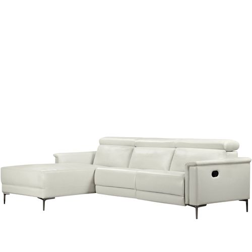 Lund-canapé D'angle 3 Places Avec 1 Relax Manuel En Pu Crème