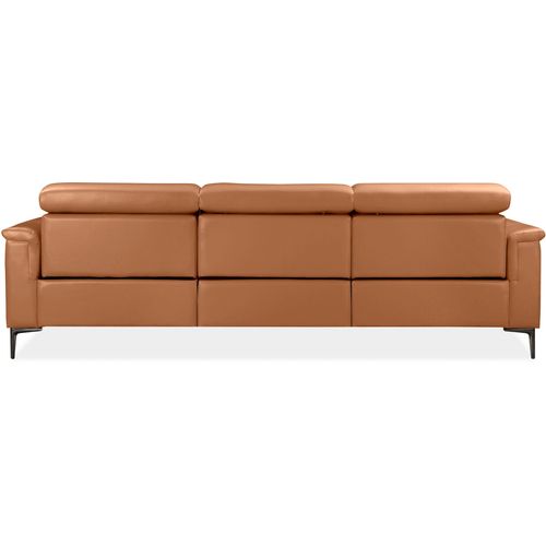 Lund-canapé 3 Places Avec 1 Fauteuil Inclinable Manuel En Pu Cognac