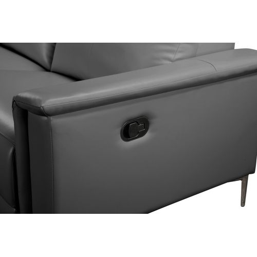 Lund-canapé Chaise Lounge Avec 1 Fauteuil Inclinable Manuel En Pu Gris