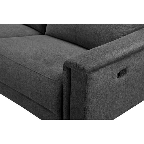 Lund-canapé Chaise Lounge Avec 1 Fauteuil Inclinable Manuel En Tissu Anthracite