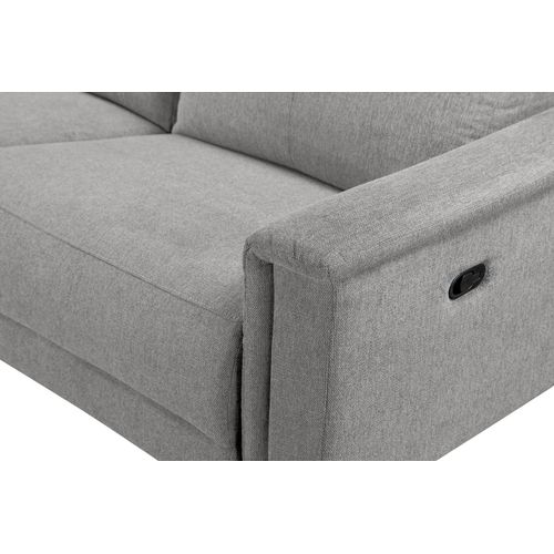Lund-canapé Chaise Lounge Avec 1 Fauteuil Inclinable Manuel En Tissu Gris