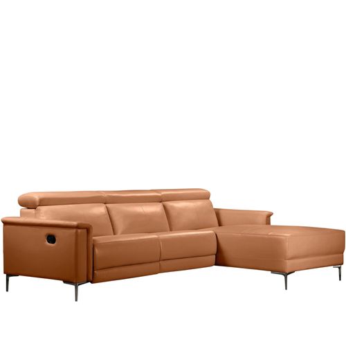 Lund-canapé 3 Places Avec 1 Fauteuil Inclinable Manuel En Pu Cognac