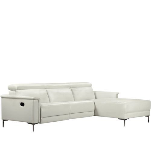 Lund-canapé D'angle 3 Places Avec 1 Relax Manuel En Pu Crème