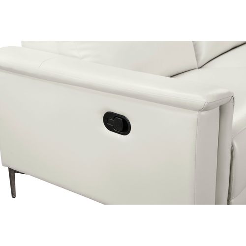 Lund-canapé D'angle 3 Places Avec 1 Relax Manuel En Pu Crème