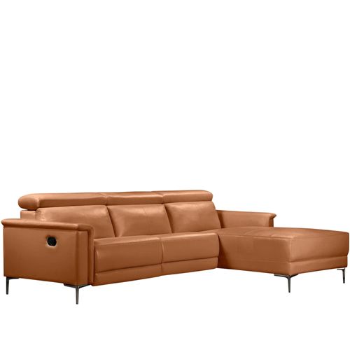 Lund-canapé 3 Places Avec 1 Fauteuil Inclinable Manuel En Pu Cognac