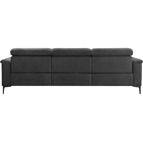 Lund-canapé Chaise Lounge Avec 1 Fauteuil Inclinable Manuel En Tissu Anthracite