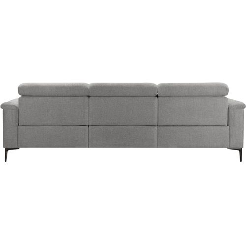 Lund-canapé D'angle 3 Places Avec Fonction Manuelle En Tissu Gris Clair