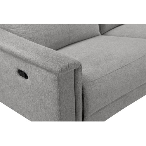 Lund-canapé D'angle 3 Places Avec Fonction Manuelle En Tissu Gris Clair