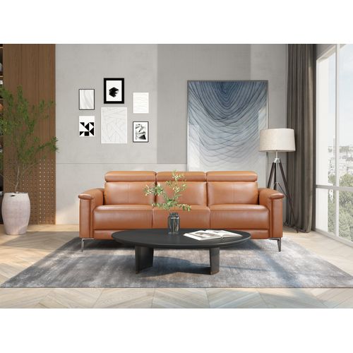 Lund-canapé 3 Places Avec 2 Fauteuils Électriques Cognac Pu