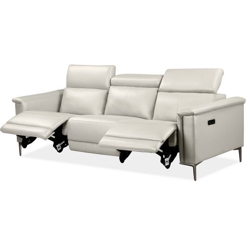 Lund-canapé 3 Places Avec 2 Fauteuils Électriques Crème Pu