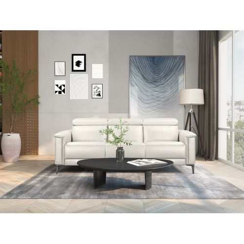 Lund-canapé 3 Places Avec 2 Fauteuils Électriques Crème Pu