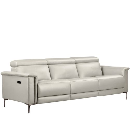 Lund-canapé 3 Places Avec 2 Fauteuils Électriques Crème Pu