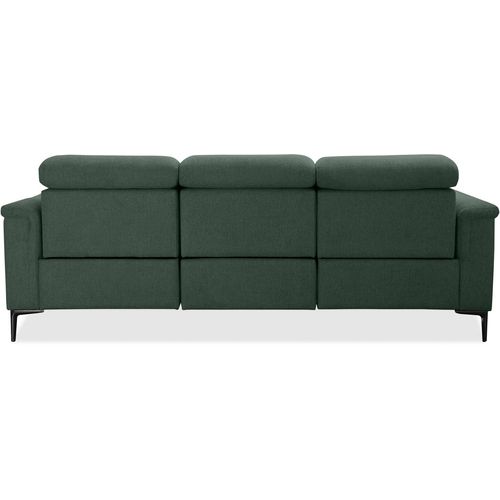 Lund-canapé 3 Places Avec 2 Fauteuils Inclinables Manuels En Tissu Vert Foncé