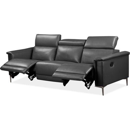 Lund-canapé 3 Places Avec 2 Inclinaisons Manuelles En Pu Gris