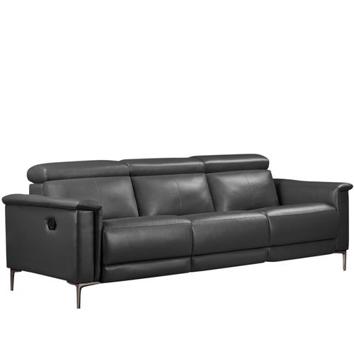 Lund-canapé 3 Places Avec 2 Inclinaisons Manuelles En Pu Gris