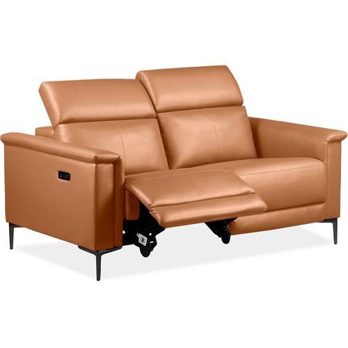 Lund-canapé 2 Places Avec 1 Fauteuil Électrique En Pu Cognac