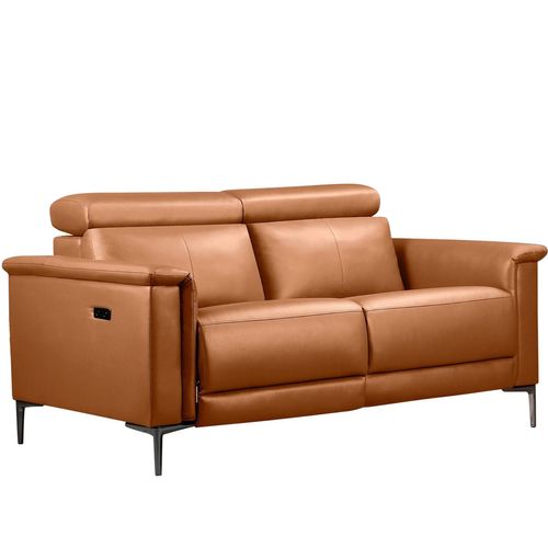 Lund-canapé 2 Places Avec 1 Fauteuil Électrique En Pu Cognac