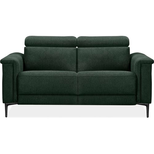 Lund-canapé 2 Places Avec 1 Fauteuil Électrique En Tissu Vert Foncé