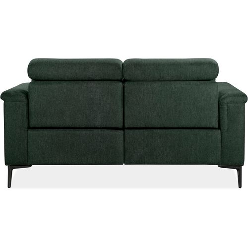 Lund-canapé 2 Places Avec 1 Fauteuil Électrique En Tissu Vert Foncé