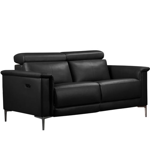 Lund-canapé 2 Places Avec 1 Fauteuil Électrique En Cuir Noir Pu