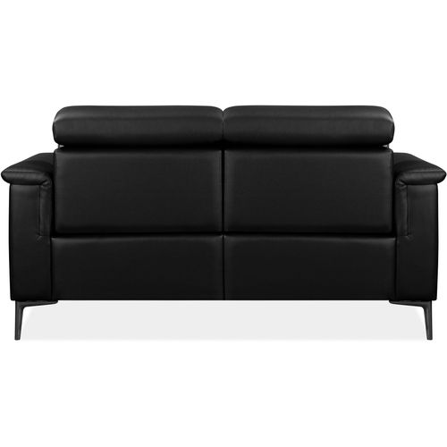 Lund-canapé 2 Places Avec 1 Fauteuil Électrique En Cuir Noir Pu