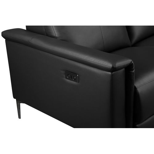 Lund-canapé 2 Places Avec 1 Fonction De Relax Électrique En Pu Noir