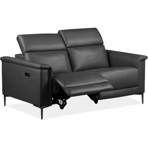Lund-canapé 2 Places Avec 1 Relax Électrique En Cuir Pu Gris