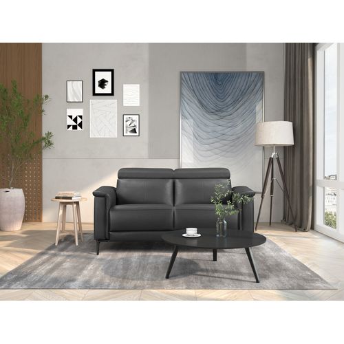 Lund-canapé 2 Places Avec 1 Relax Électrique En Cuir Pu Gris