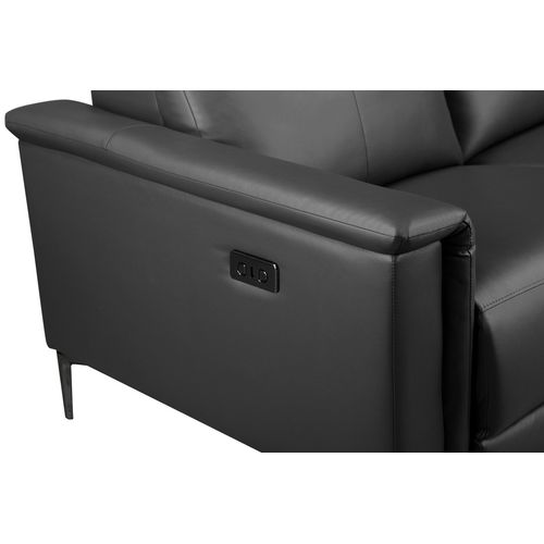 Lund-canapé 2 Places Avec 1 Relax Électrique En Cuir Pu Gris