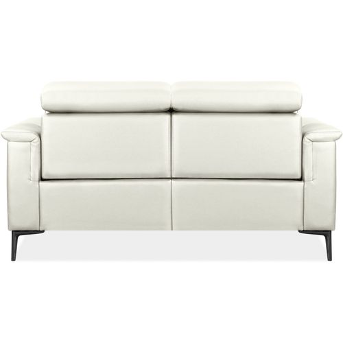 Lund-canapé 2 Places Avec 1 Fauteuil Inclinable Manuel En Pu Crème