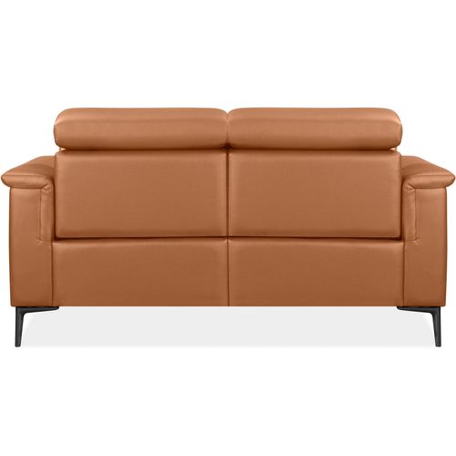 Lund-canapé 2 Places Avec 1 Fauteuil Inclinable Manuel En Pu Cognac