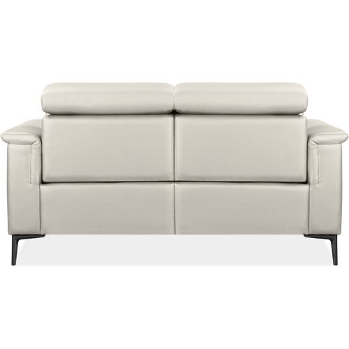 Lund-canapé 2 Places Avec 1 Fauteuil Inclinable Manuel En Pu Crème