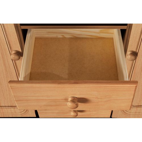 Mette-buffet Haut 2 Portes Et 3 Tiroirs En Pin Teinté/ciré