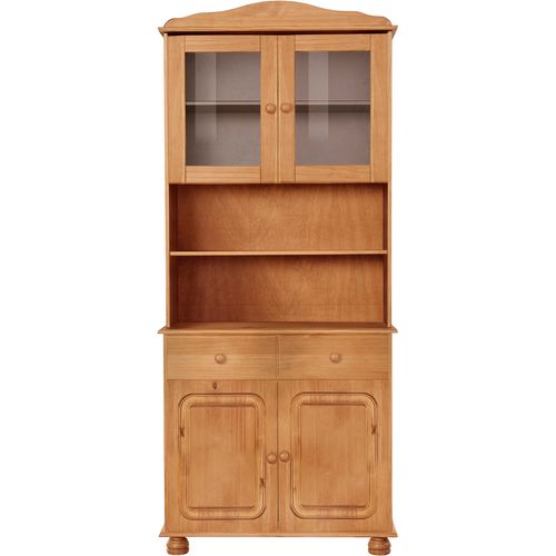 Mette - Buffet Avec 2 Portes, 2 Portes Vitrées Et 2 Tiroirs En Pin