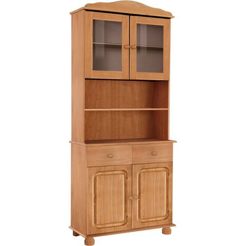 Mette - Buffet Avec 2 Portes, 2 Portes Vitrées Et 2 Tiroirs En Pin