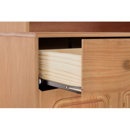 Mette - Buffet Avec 2 Portes, 2 Portes Vitrées Et 2 Tiroirs En Pin