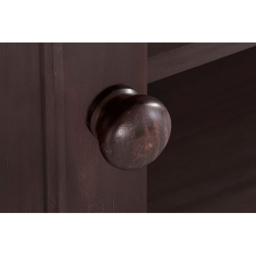 Mette-meuble TV Avec 2 Portes Et 1 Étagère En Pin Marron