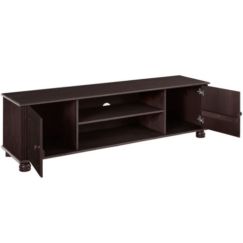 Mette-meuble TV Avec 2 Portes Et 1 Étagère En Pin Marron