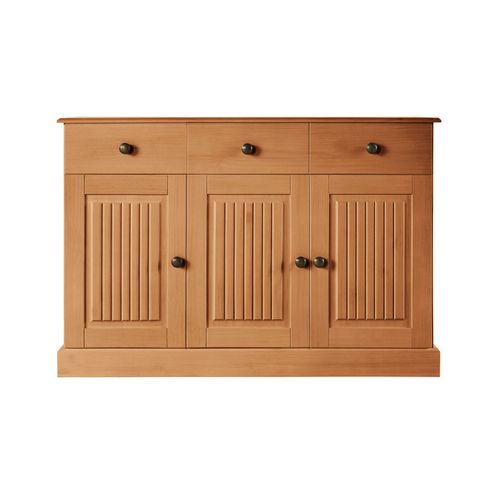 Mille - Buffet Avec 3 Portes Et 2 Tiroirs En Pin Naturel