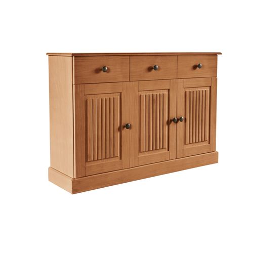 Mille - Buffet Avec 3 Portes Et 2 Tiroirs En Pin Naturel