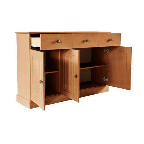 Mille - Buffet Avec 3 Portes Et 2 Tiroirs En Pin Naturel