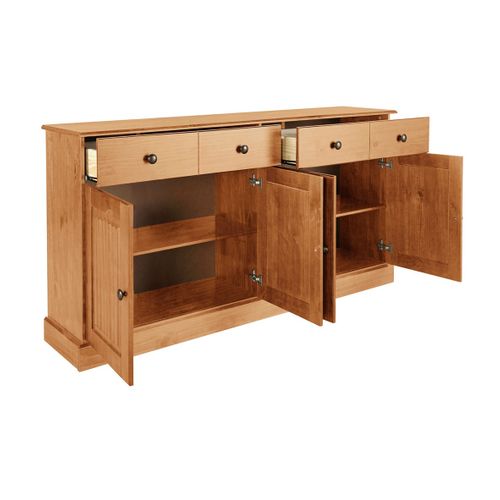 Mille - Buffet Avec 4 Portes Et 2 Tiroirs En Pin Naturel