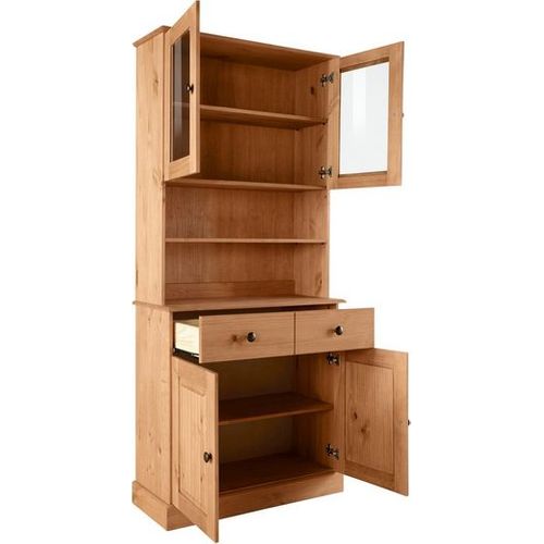 Mille - Buffet Avec 2+2 Portes Et 1 Tiroir En Pin, Ciré Teinté