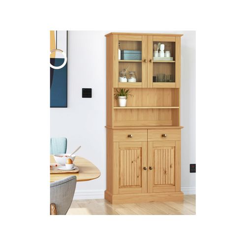 Mille - Buffet Avec 2+2 Portes Et 1 Tiroir En Pin, Ciré Teinté