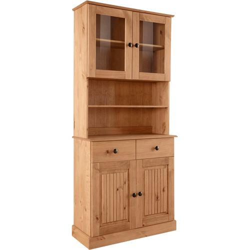 Mille - Buffet Avec 2+2 Portes Et 1 Tiroir En Pin, Ciré Teinté